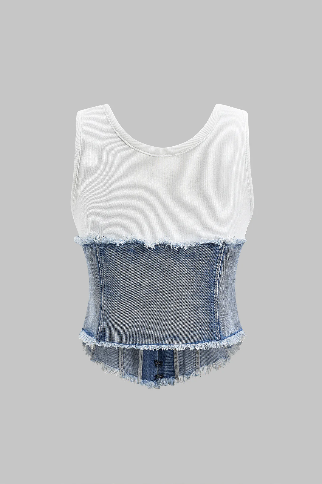 Denim Patchwork Sleeveless Top