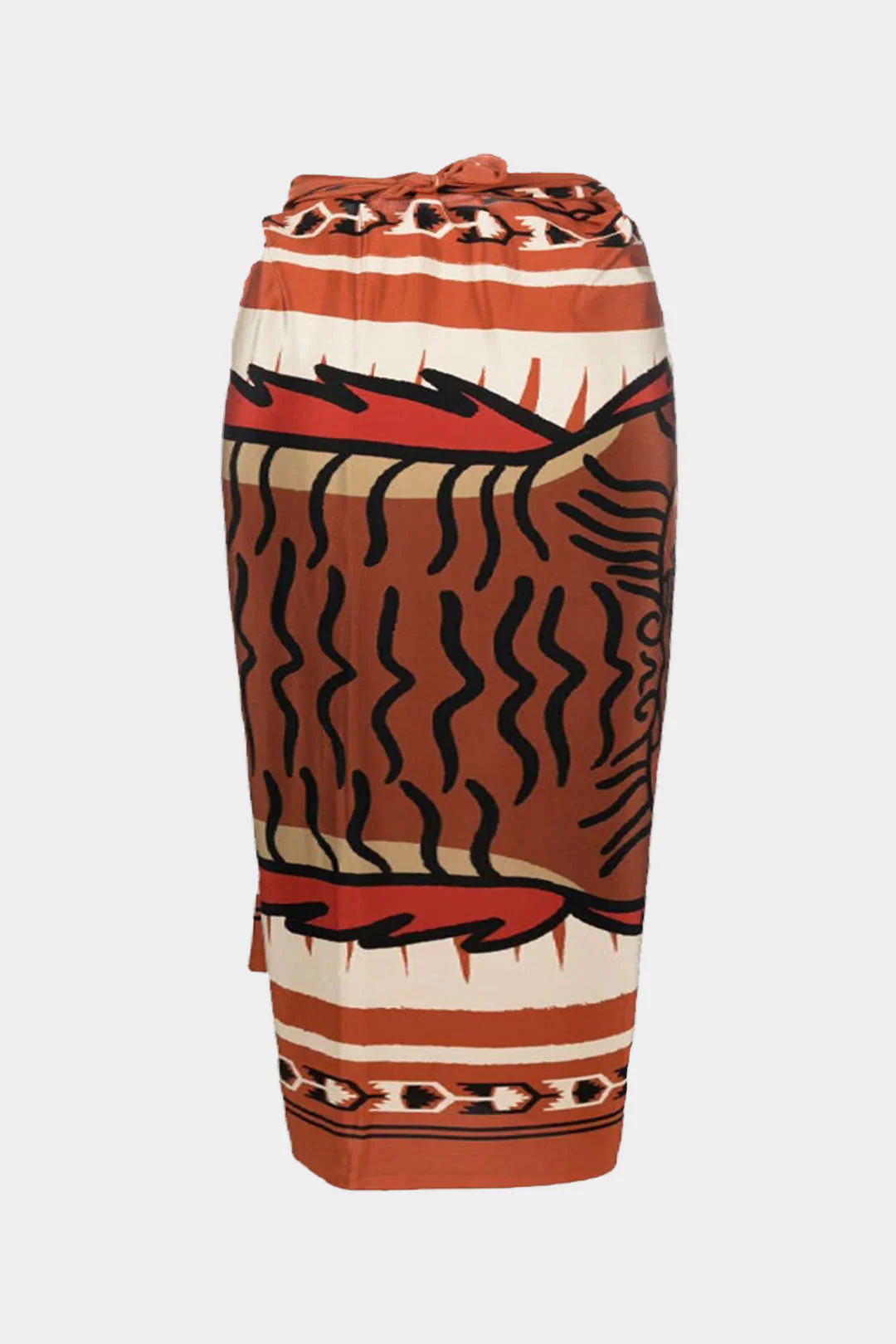 Plus Size Tiger Print Wrap Skirt with Knot