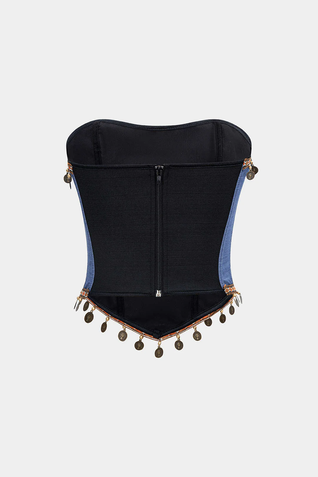 Fringe Trimmed Strapless Tube Top