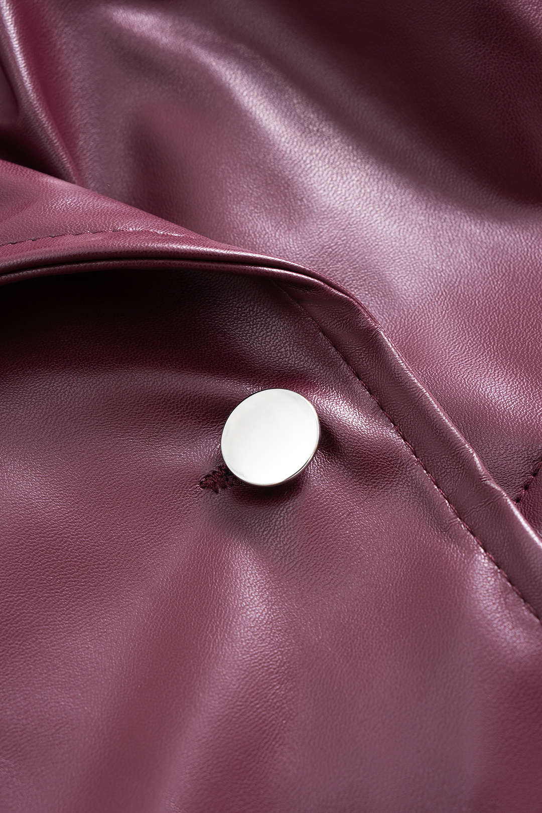 Faux Leather Notched Lapel Jacket