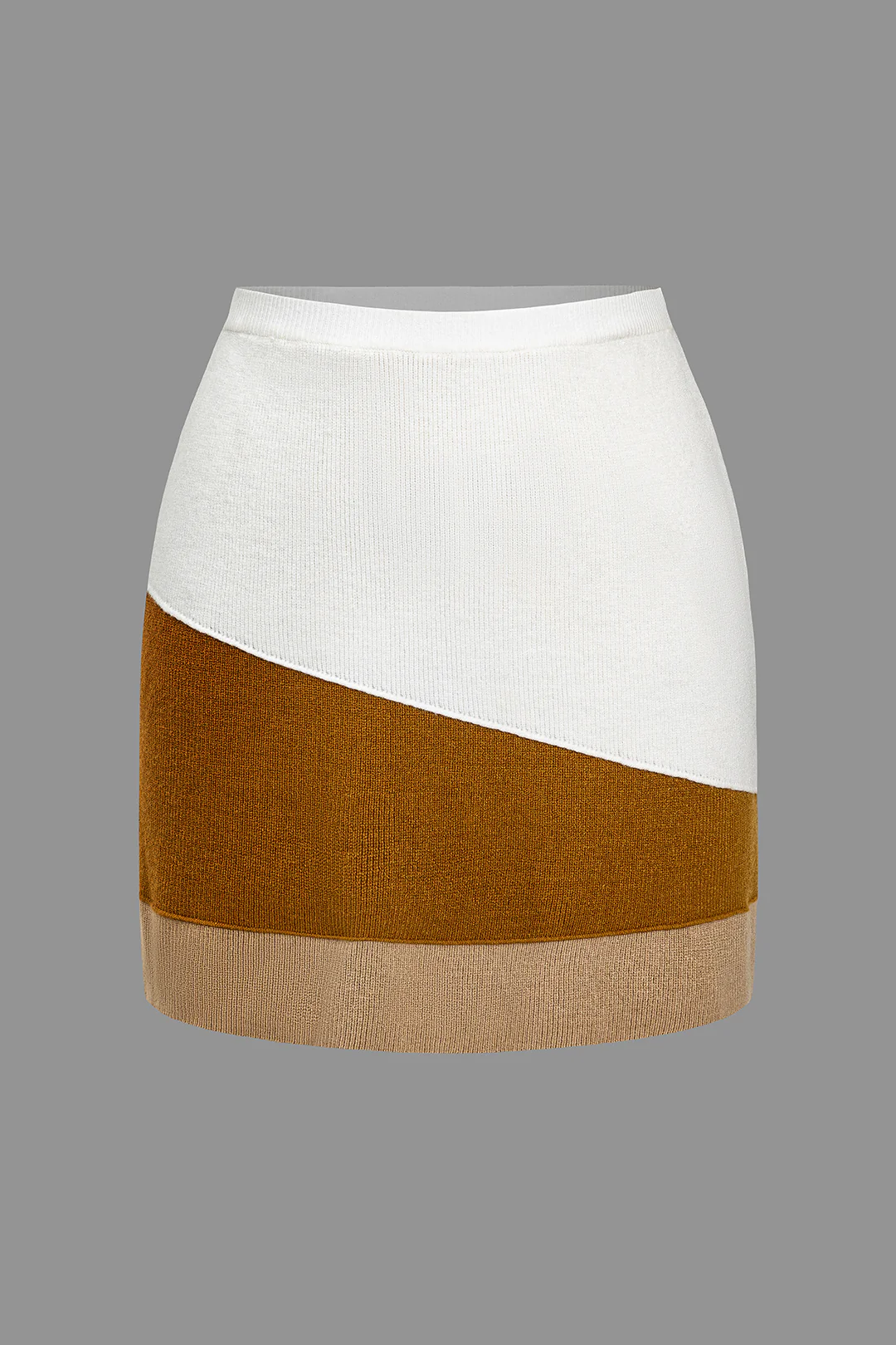 Colorful Block Knitted Mini Skirt