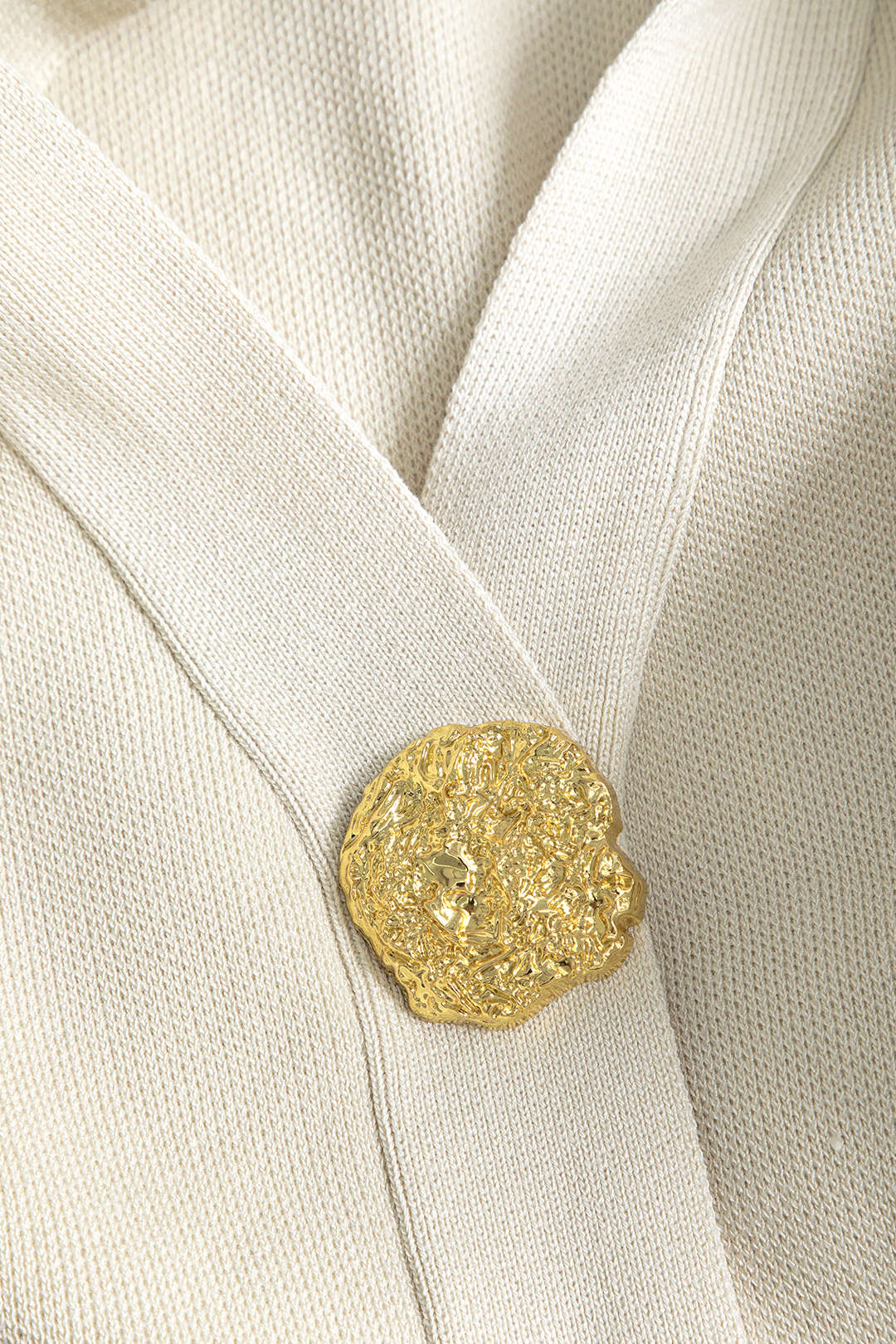 Button-Design Knit Cardigan and Wide-Leg Pants Set