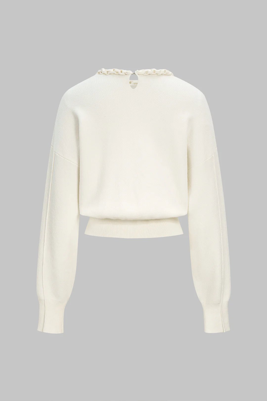 Knit Hollow Out Twist Knot Long-Sleeve Top