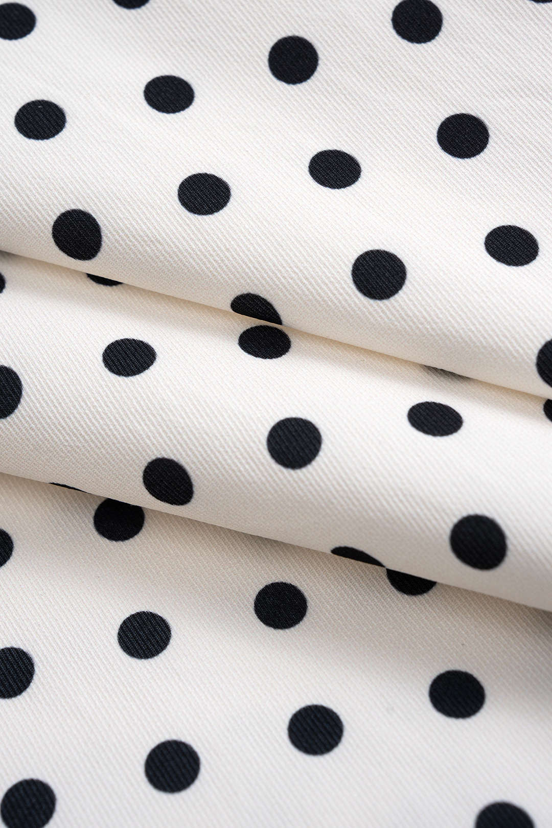 Polka Dot Print Zippered Long Sleeve Top