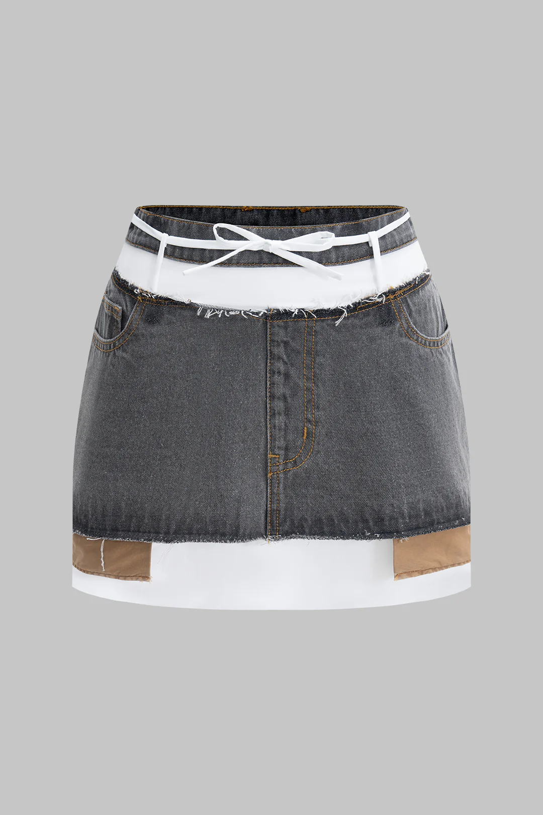 Denim Patchwork Mini Skirt