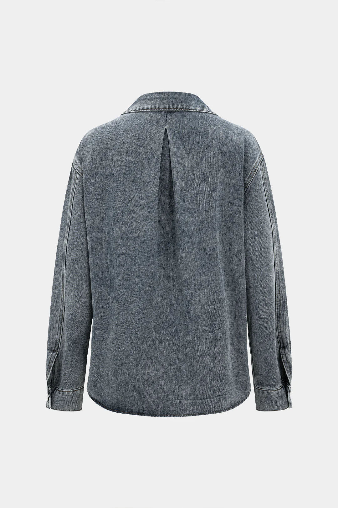 Denim Washed Button Long-Sleeve Shirt