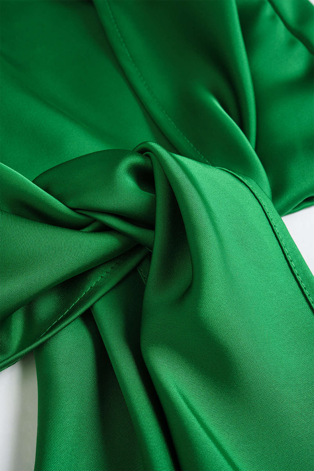 Satin V-Neck Tie-Up Sleeveless Tank Top