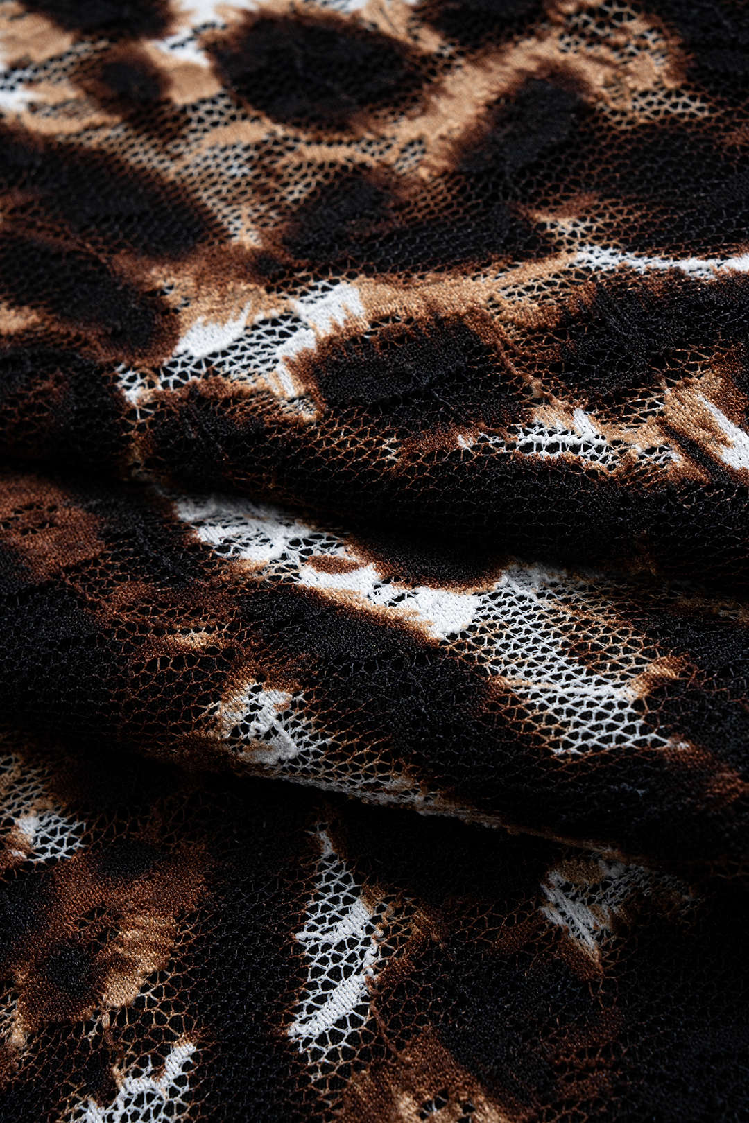 Jacquard Leopard Print Metallic Decor Ruched Skirt