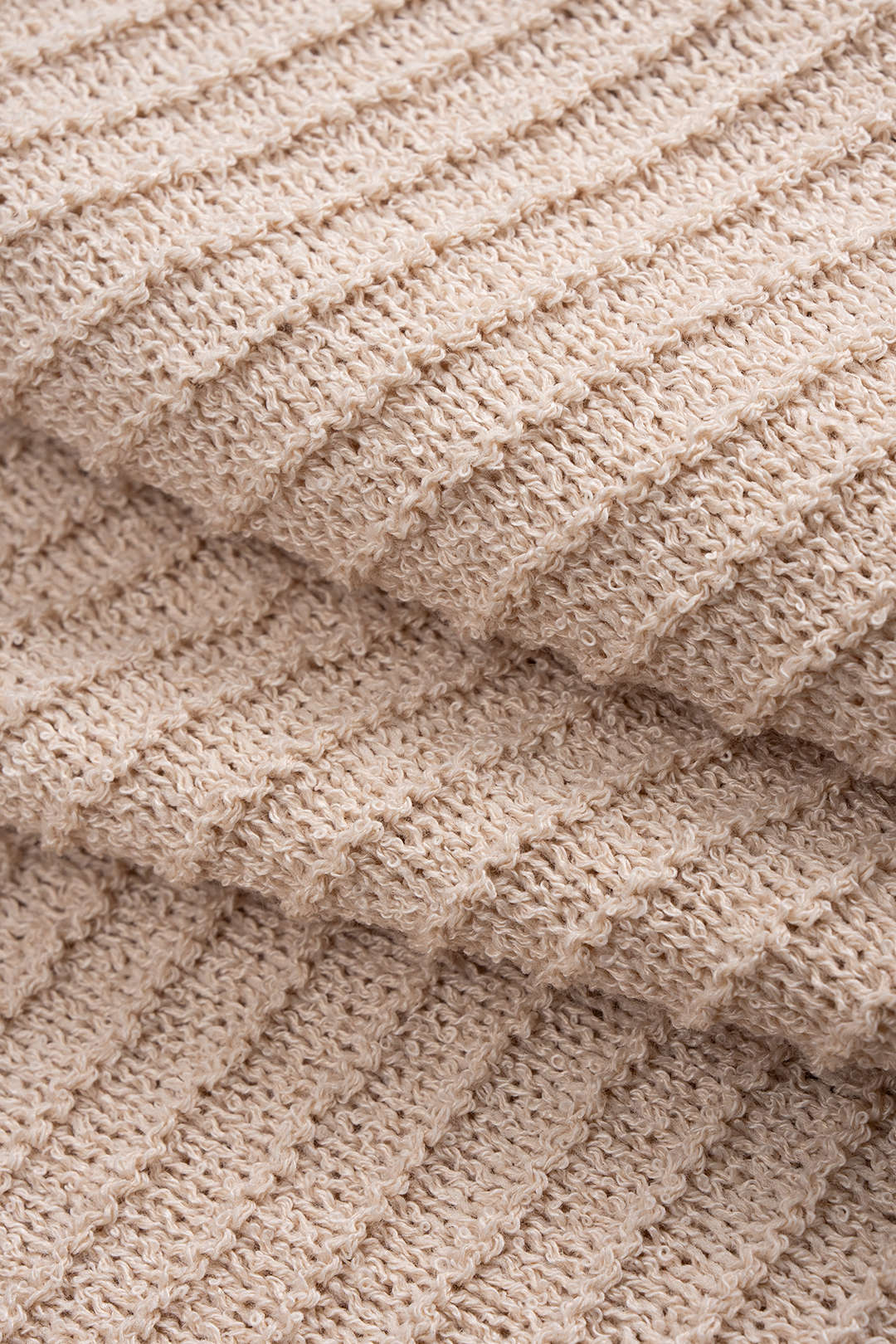 Knit Texture Long-Sleeve Top And Pocket Shorts Set