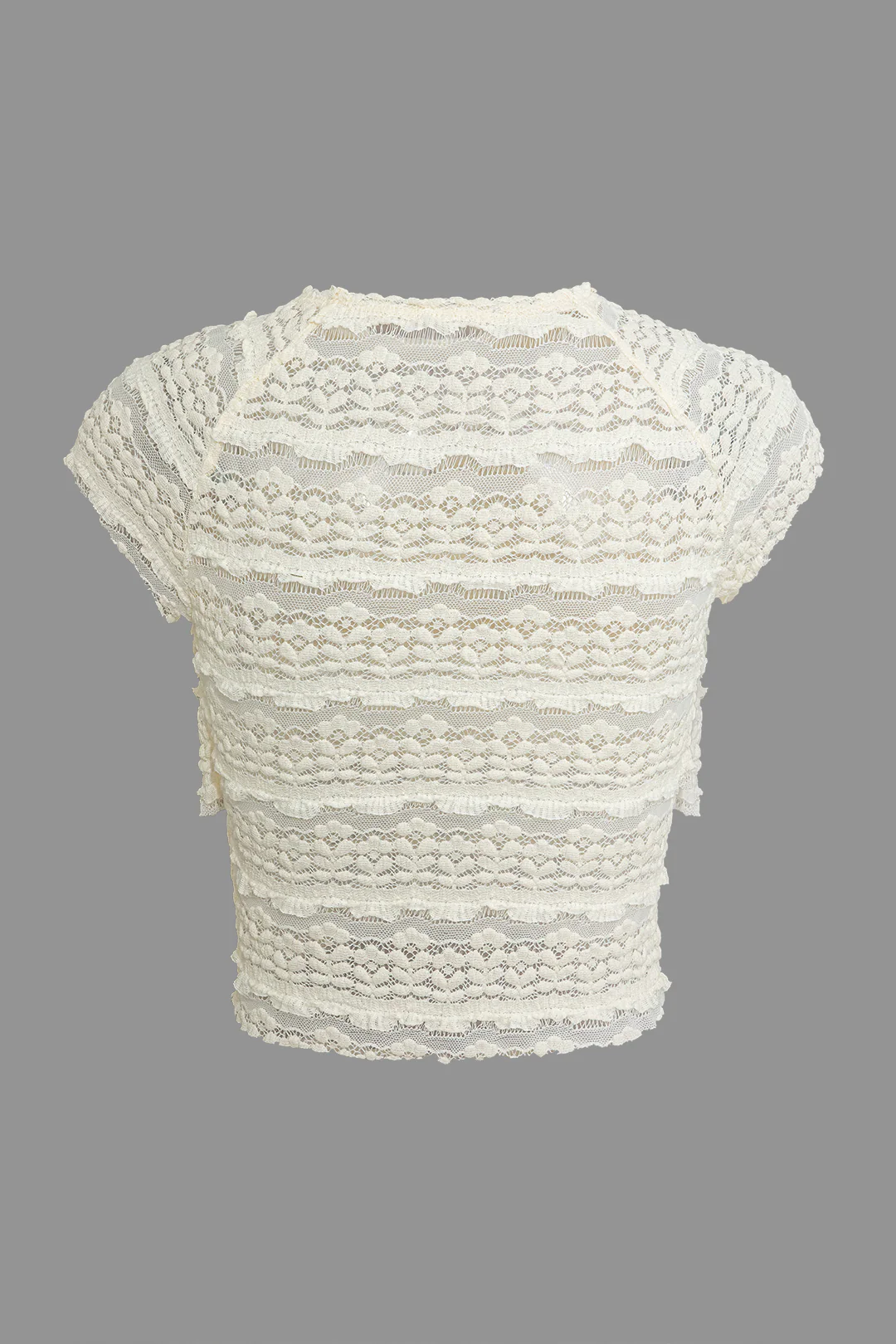 Lace Ruffle Crop Top And Skirt Set