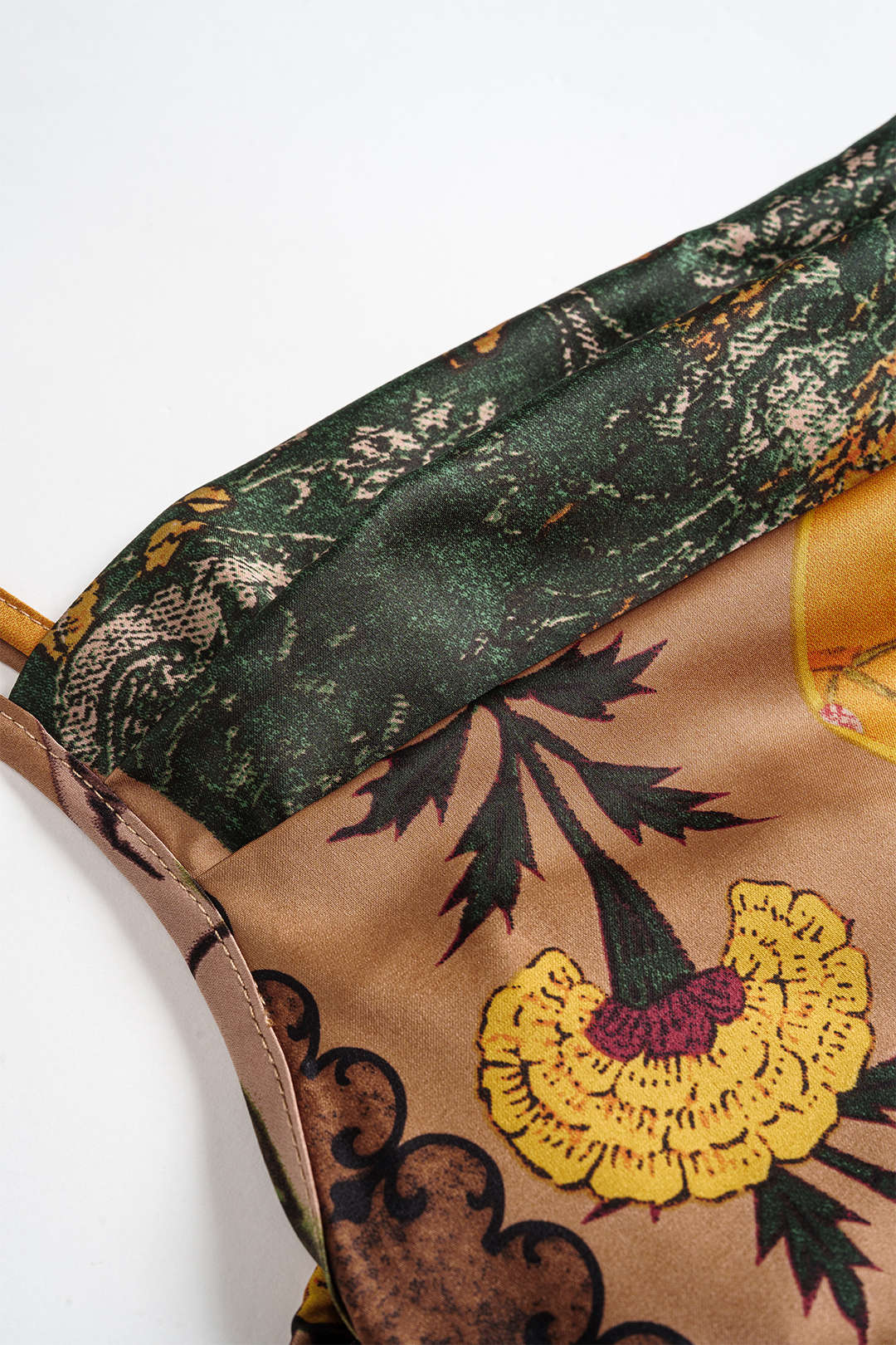 Plus Size Bohemian Print Cowl Neck Ruched Sleeveless Mini Dress