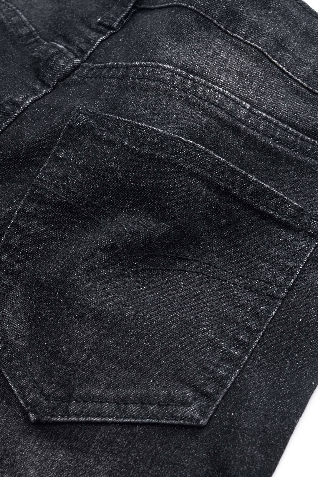 Ripped Cut-Out Button-Pocket Wide-Leg Jeans