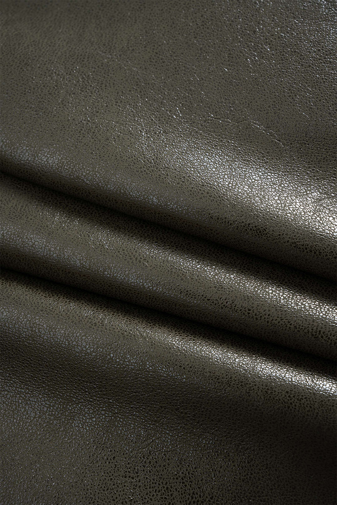 Faux Leather Ruched Slit Skirt