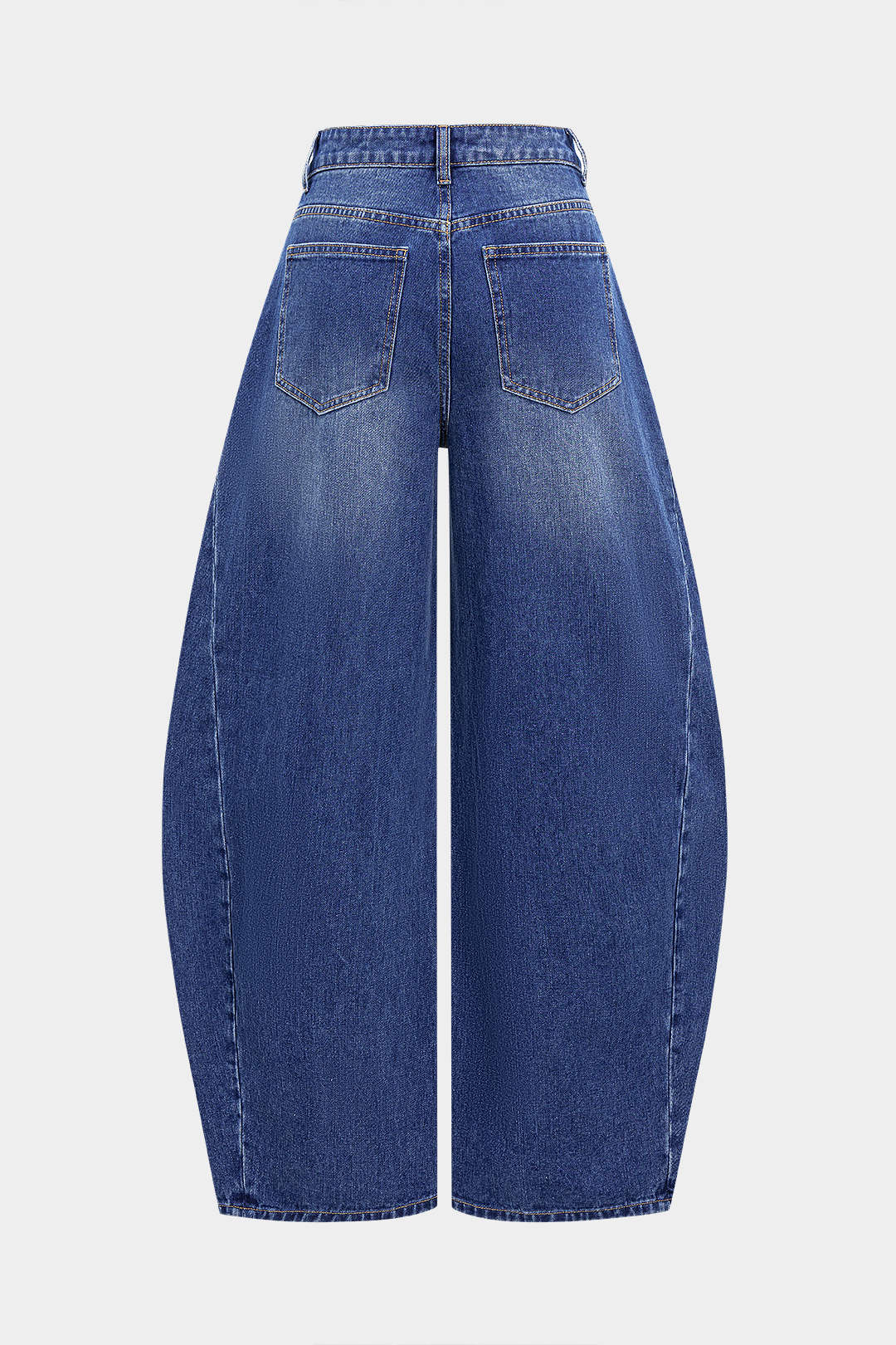 Denim Hollow-Out Pocket Metallic Ring Wide-Leg Jeans