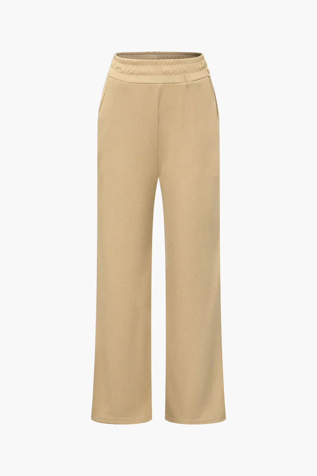 Off-the-Shoulder Ruched Asymmetric Top and Straight-Leg Pants Set