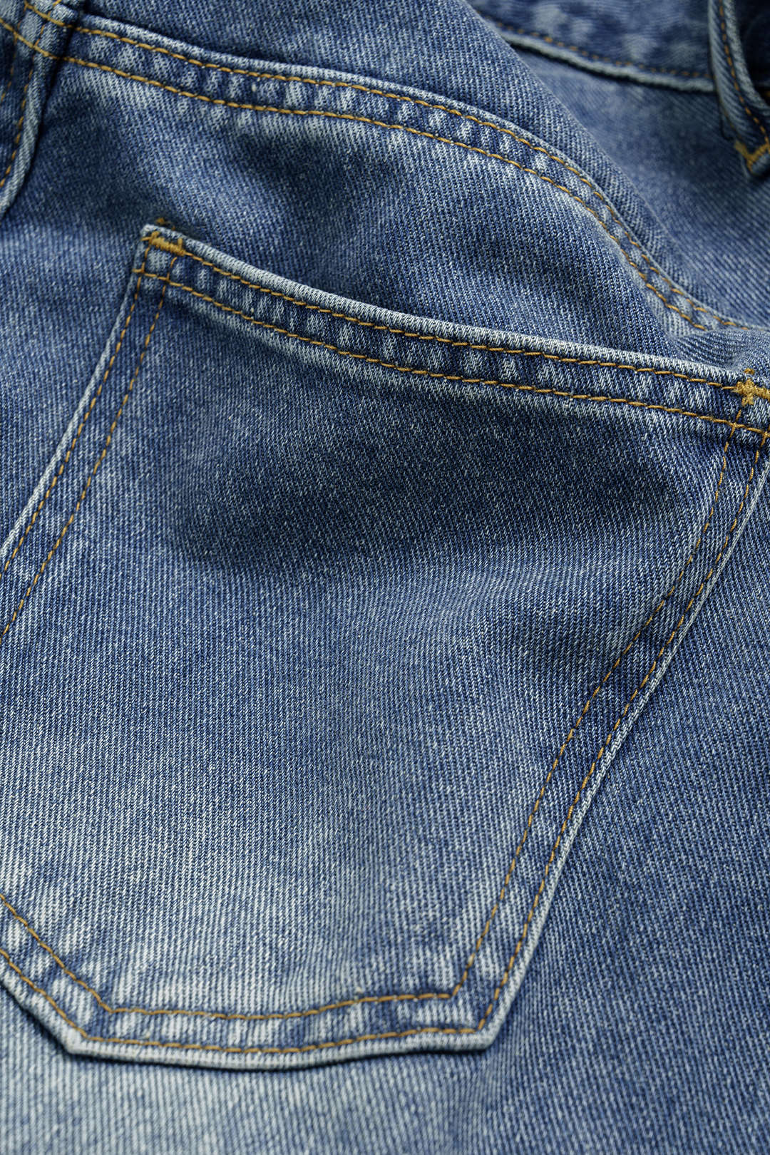 Denim Asymmetric Pocket Shorts