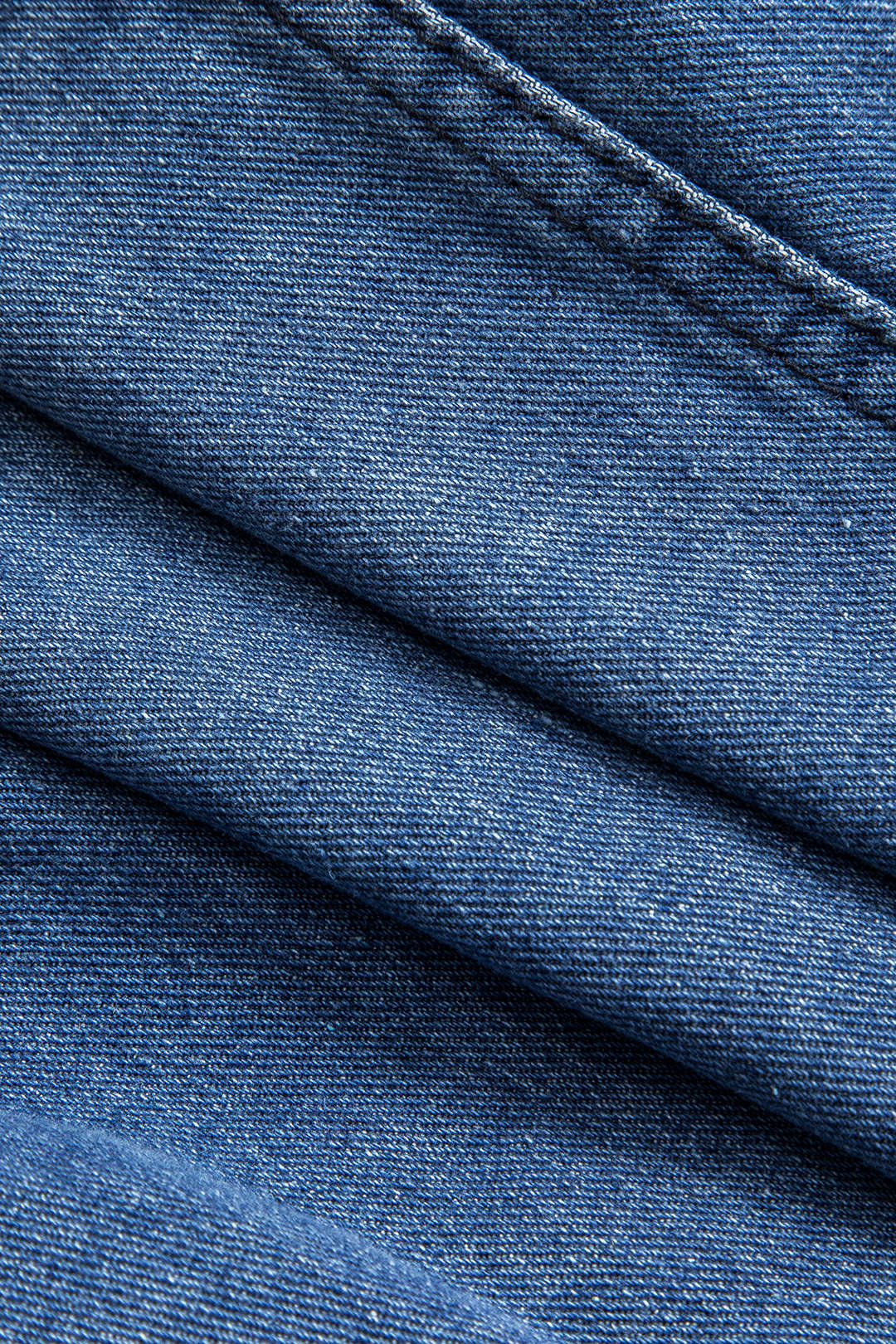 Denim Patchwork Button Round Neck Pocket Outerwear