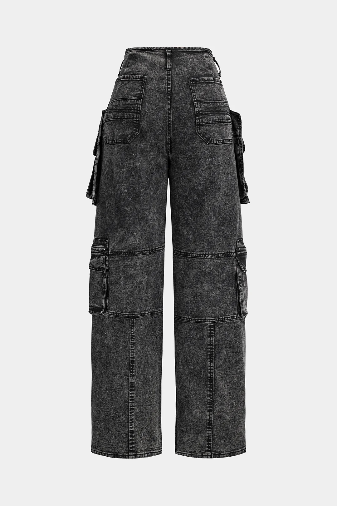 Zipper Flap Pocket Denim Jeans