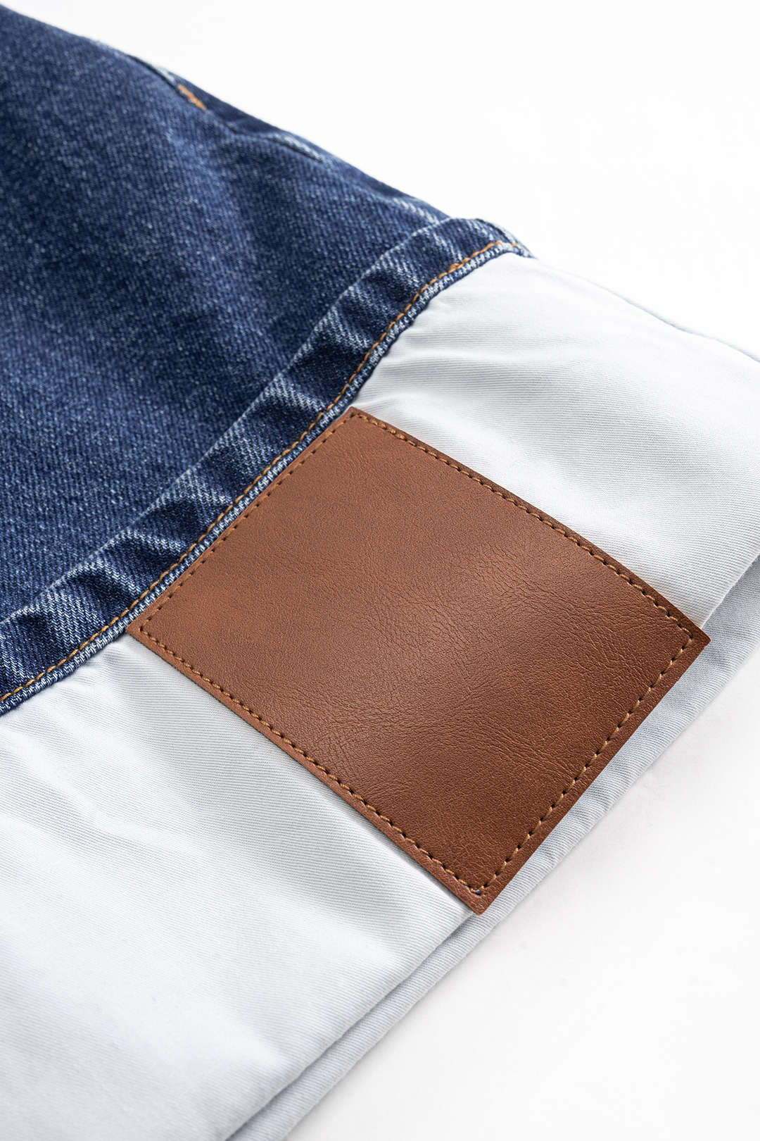 Asymmetrical Patchwork Zipper Denim Skirt