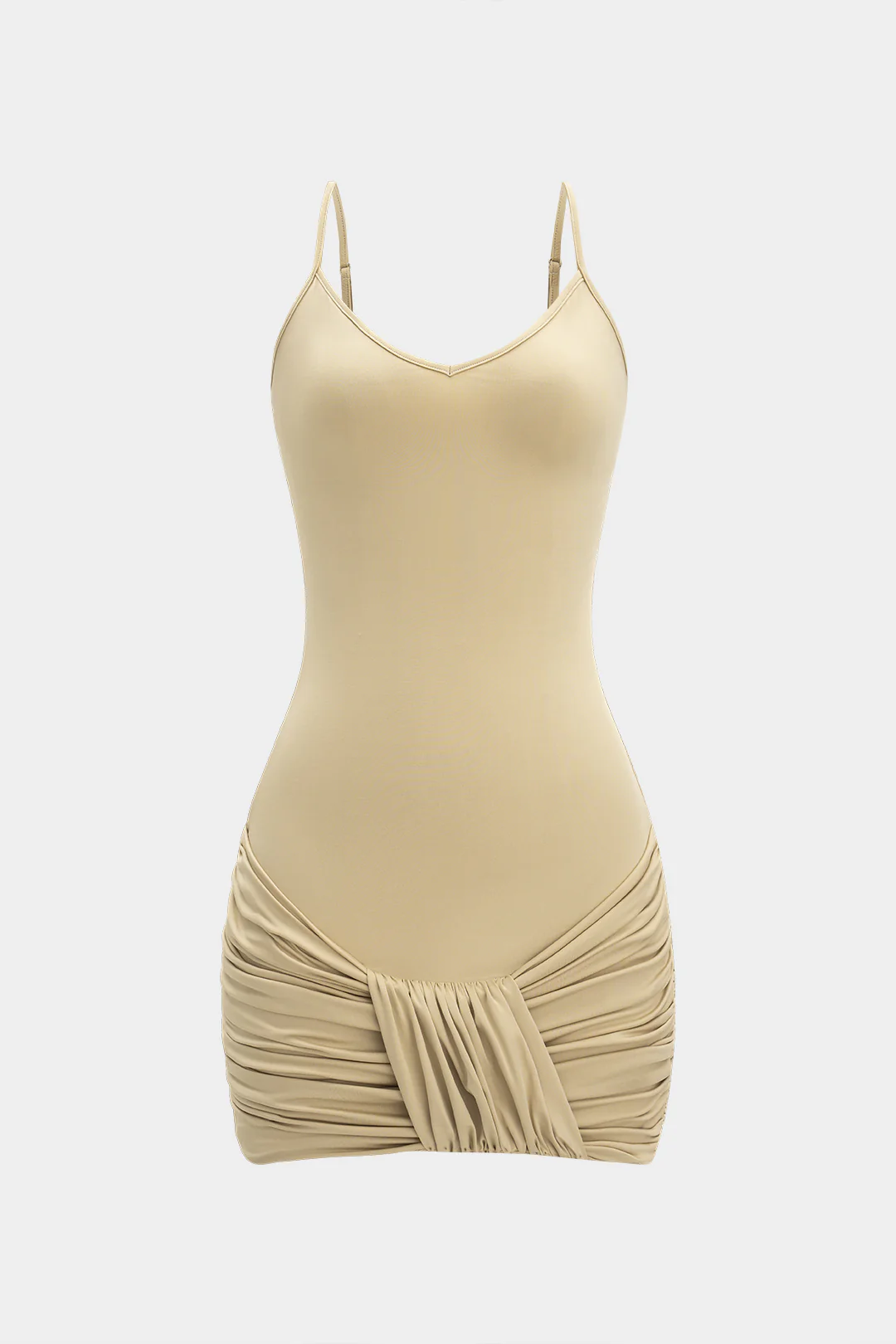 Ruched Sleeveless Mini Slip Dress