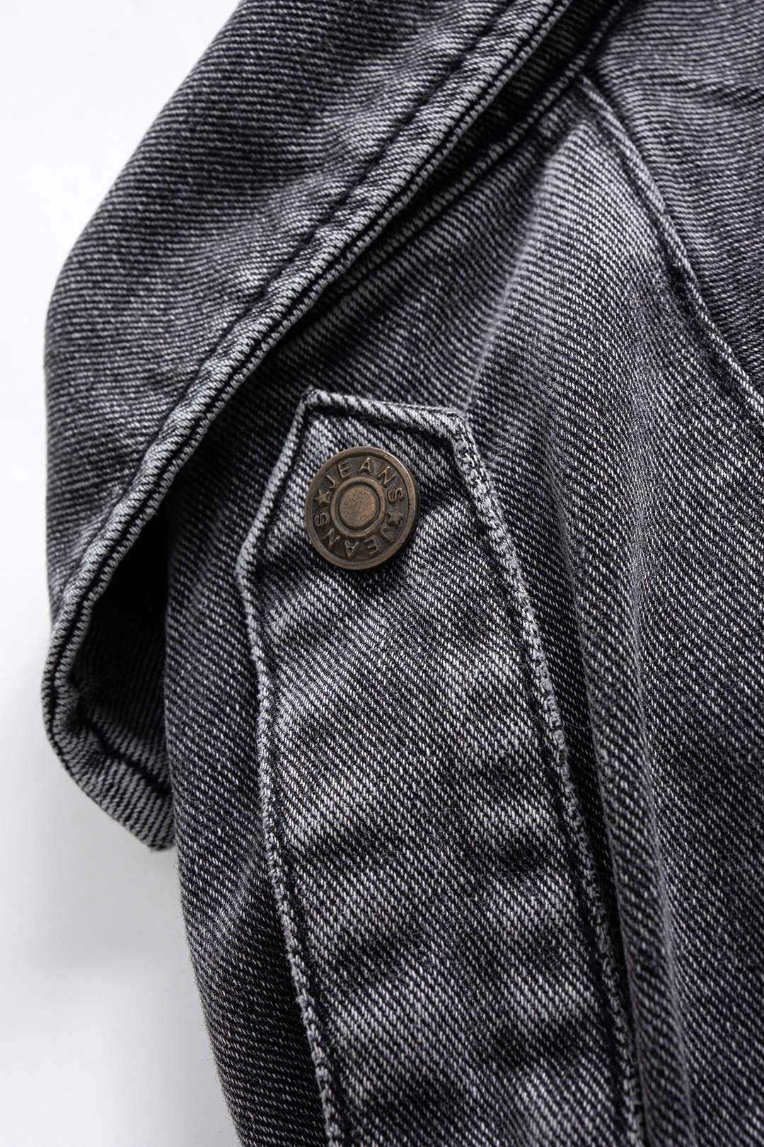 Washed Denim Button-Belted Outerwear
