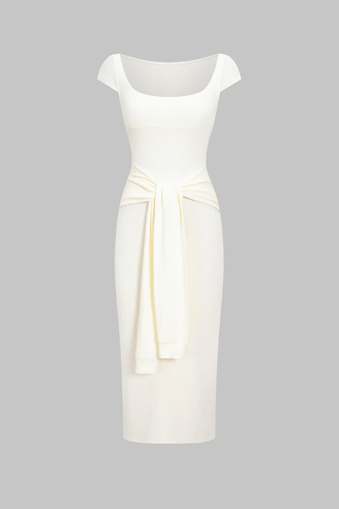 Solid Tie Mid-length Dress