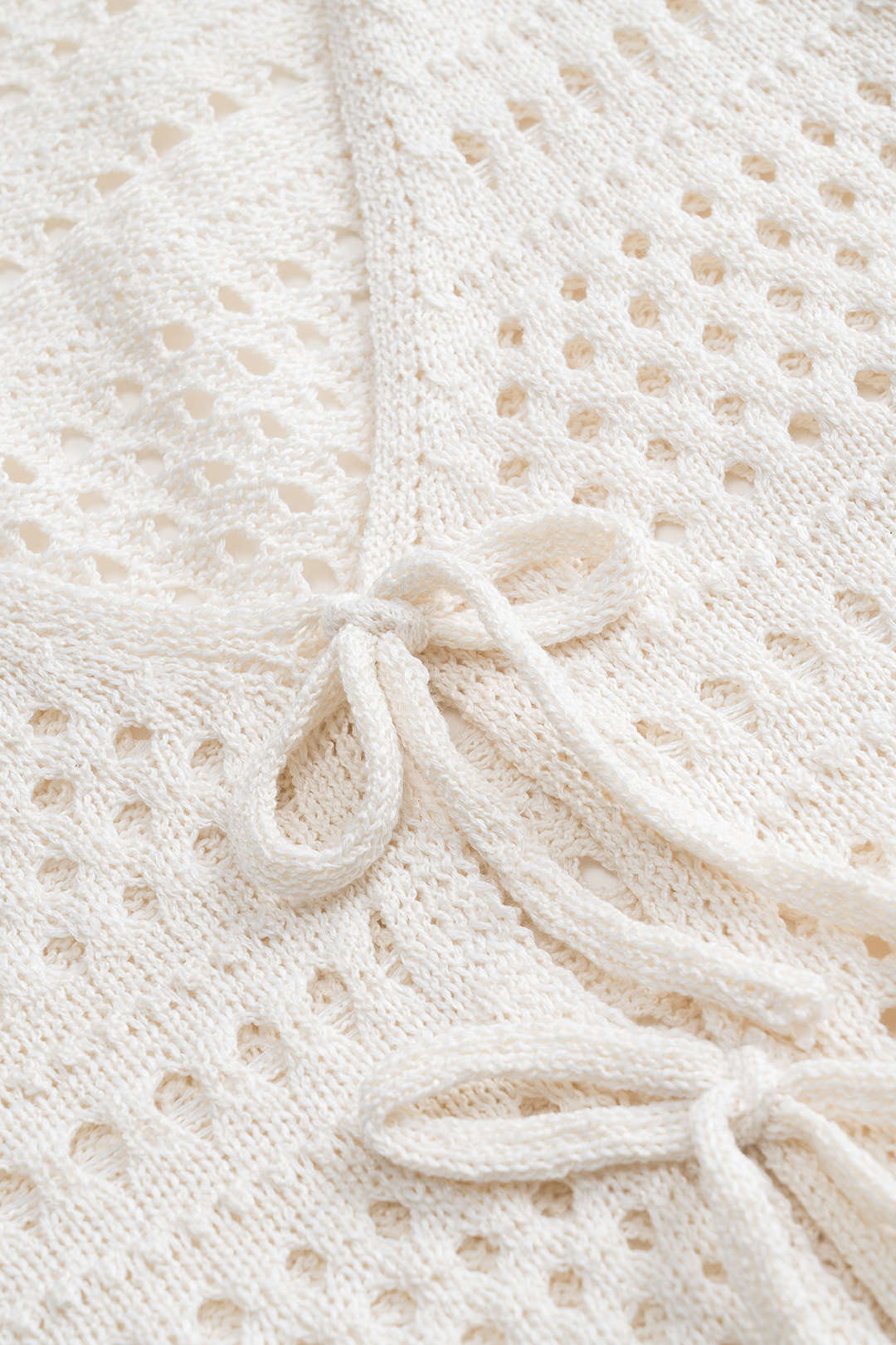 Hollowed-out Knit Tank Top and Skirt Set