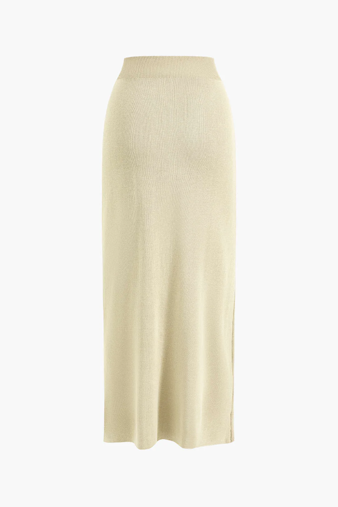 Cropped Button-Up Knit Top and Maxi Skirt Ensemble