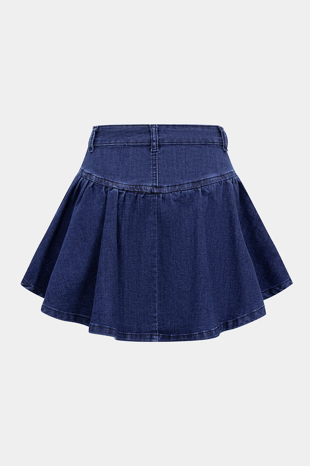 Denim Button Puff Skirt