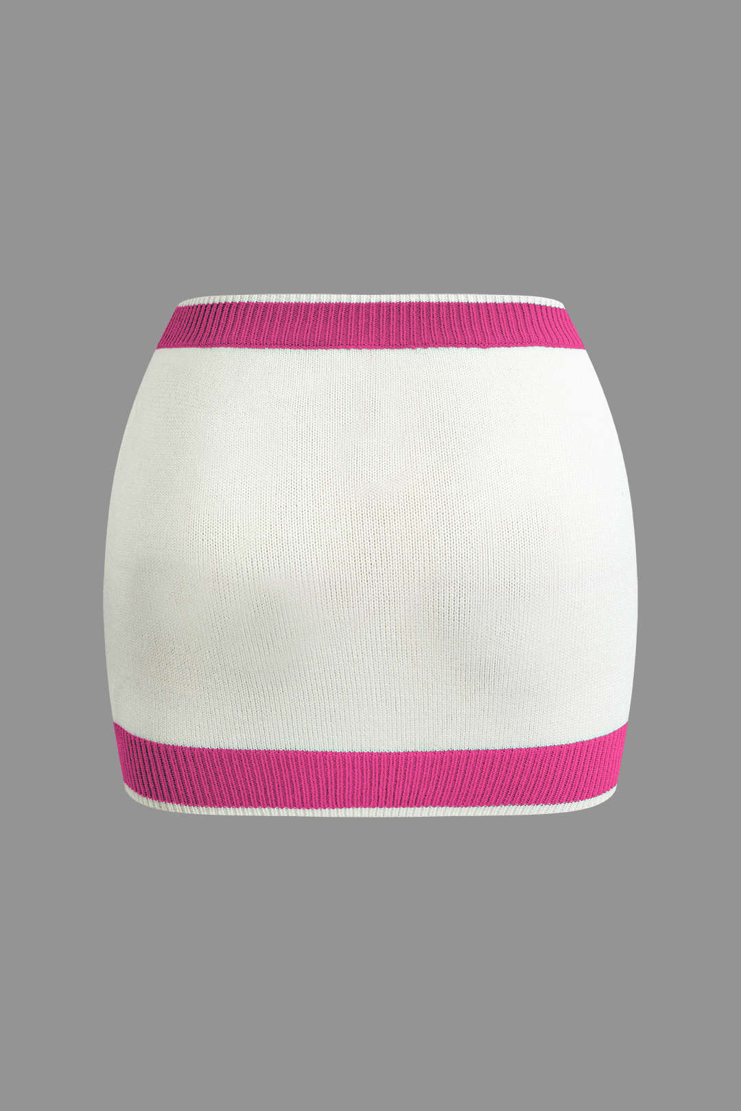 Contrast Collar Cropped Knit Top and Mini Skirt Set