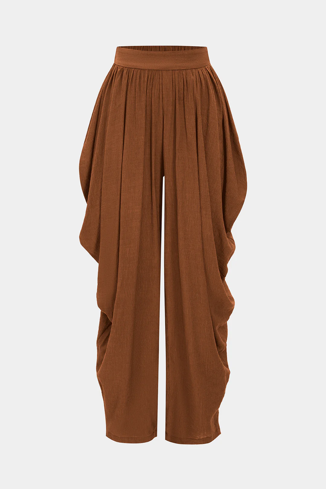 Solid Knit Ruched Trousers
