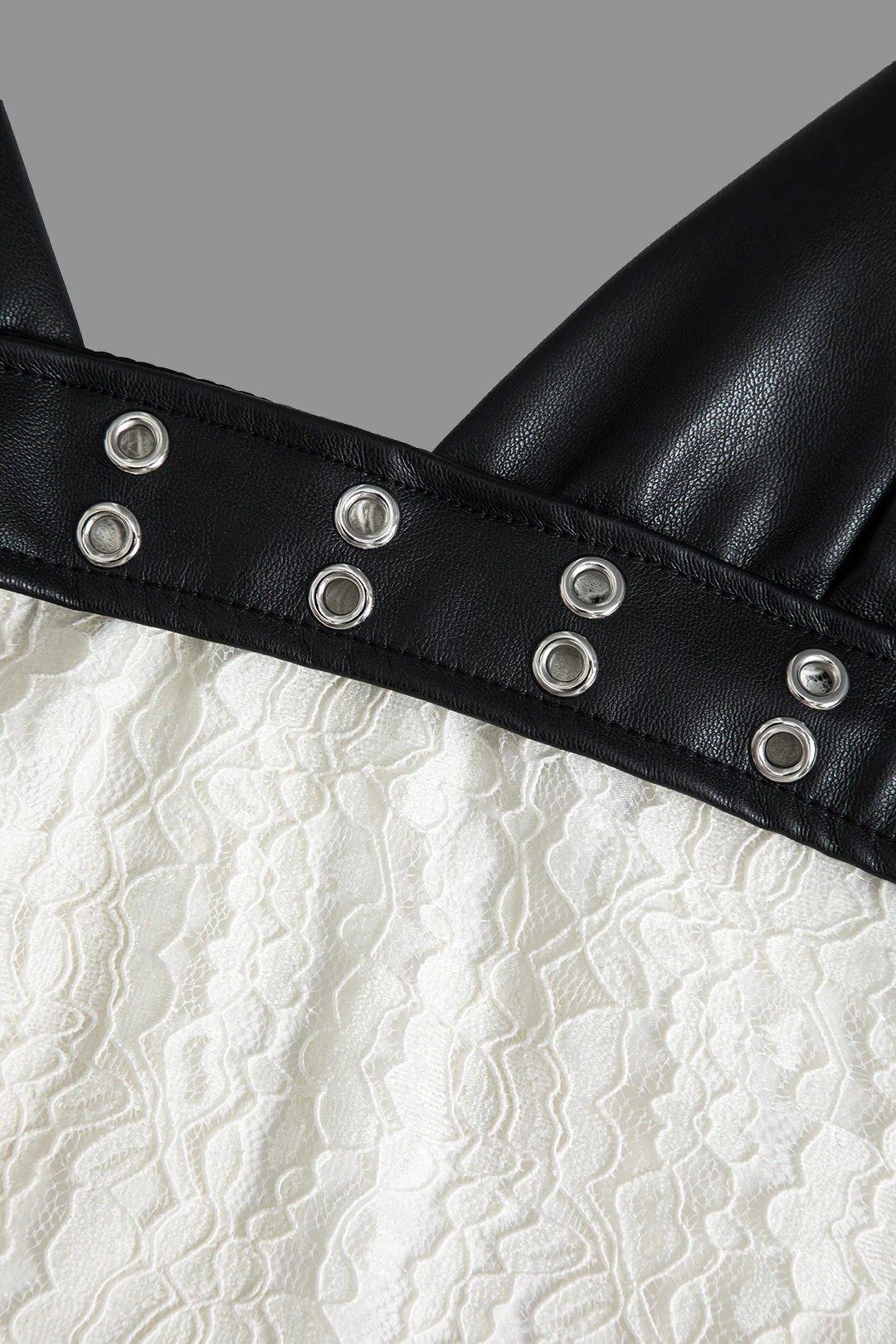 Faux Leather Backless Patchwork Midi Dress