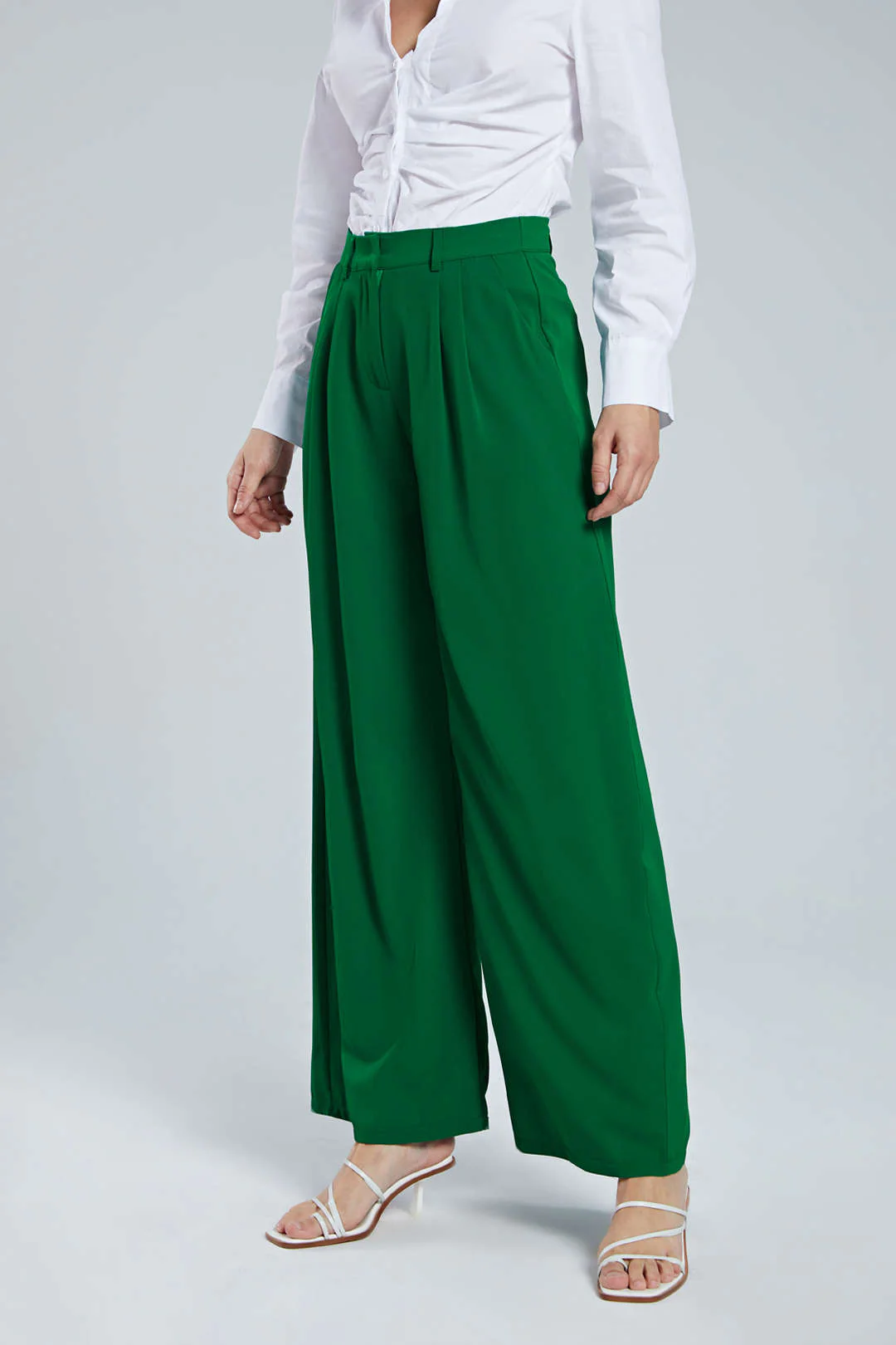 Simple Wide-Leg Suit Trousers