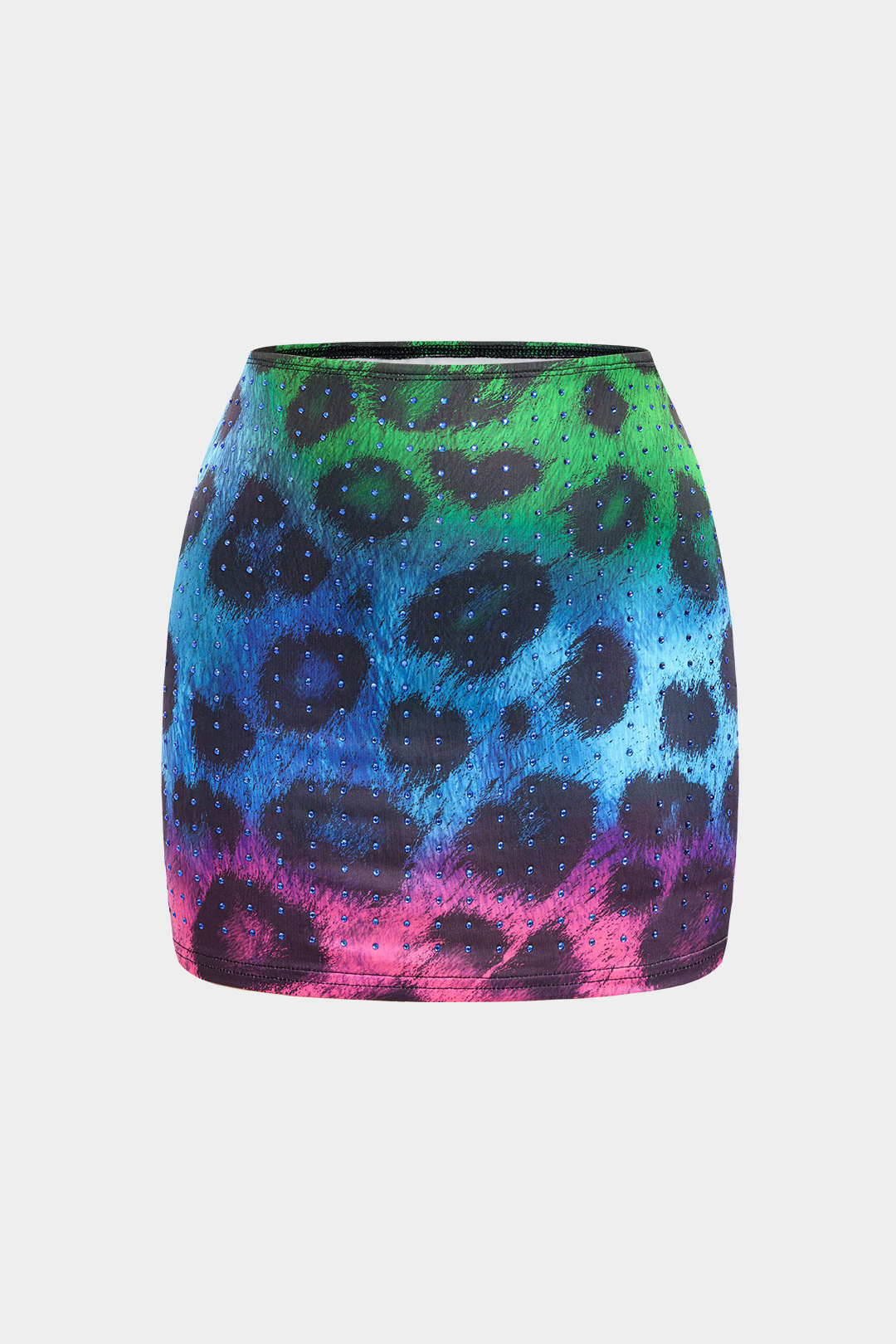 Leopard Print Riveted Skirt