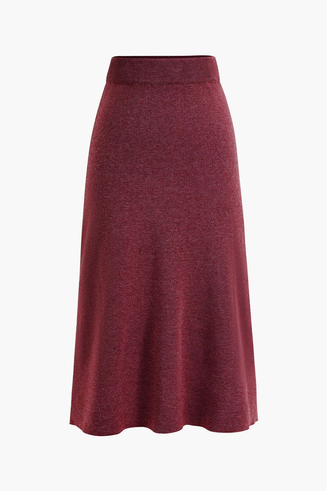 Solid Knit Midi Skirt