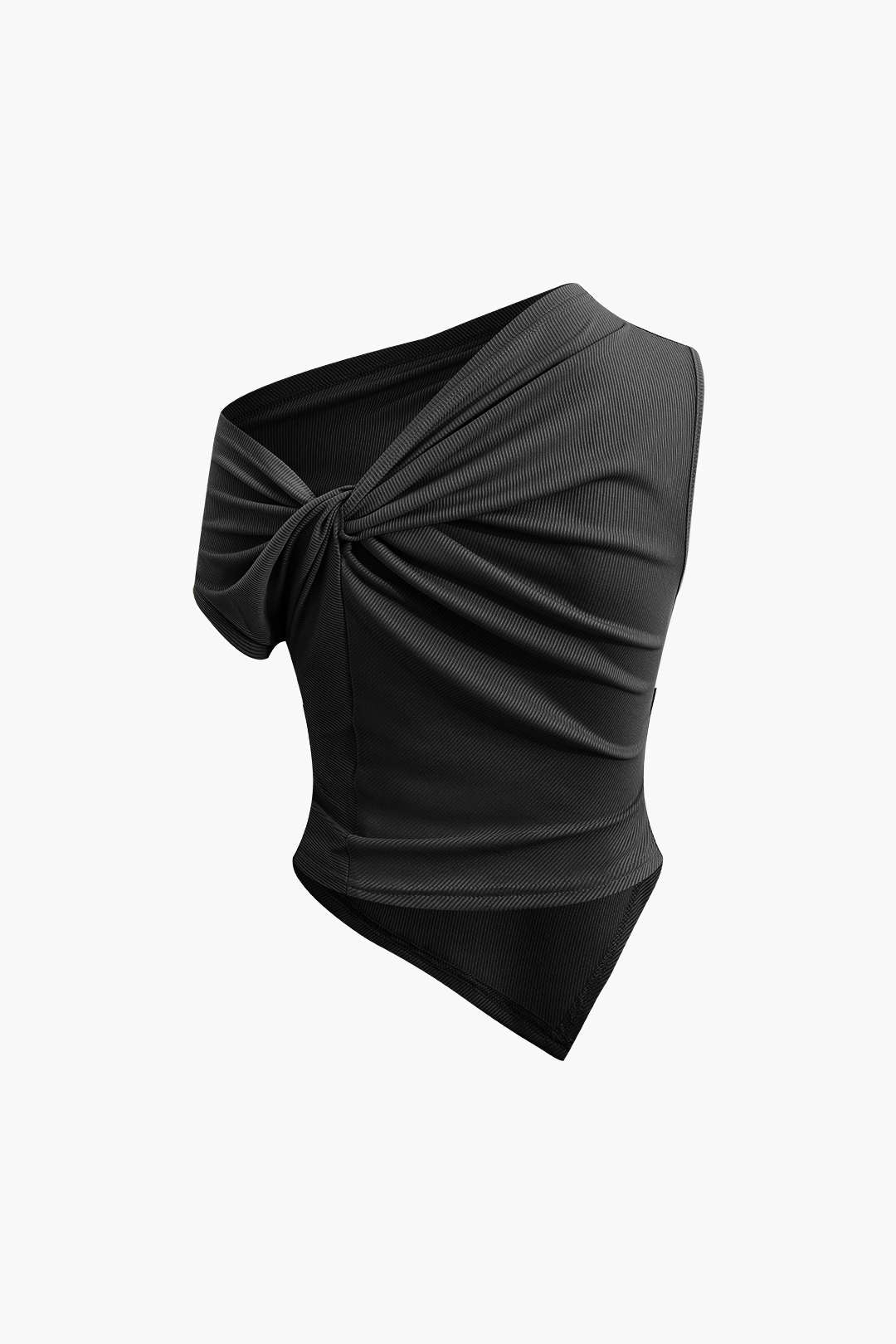 Asymmetrical Twist Top and High-Waist Maxi Skirt Outfit Set