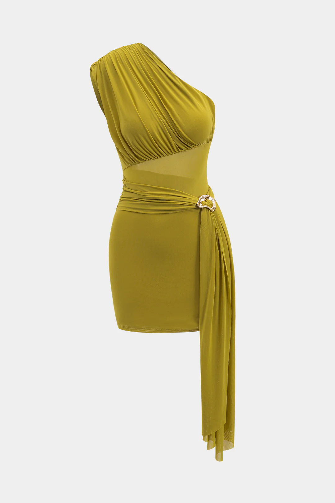 One Shoulder Short Sleeve Mini Dress