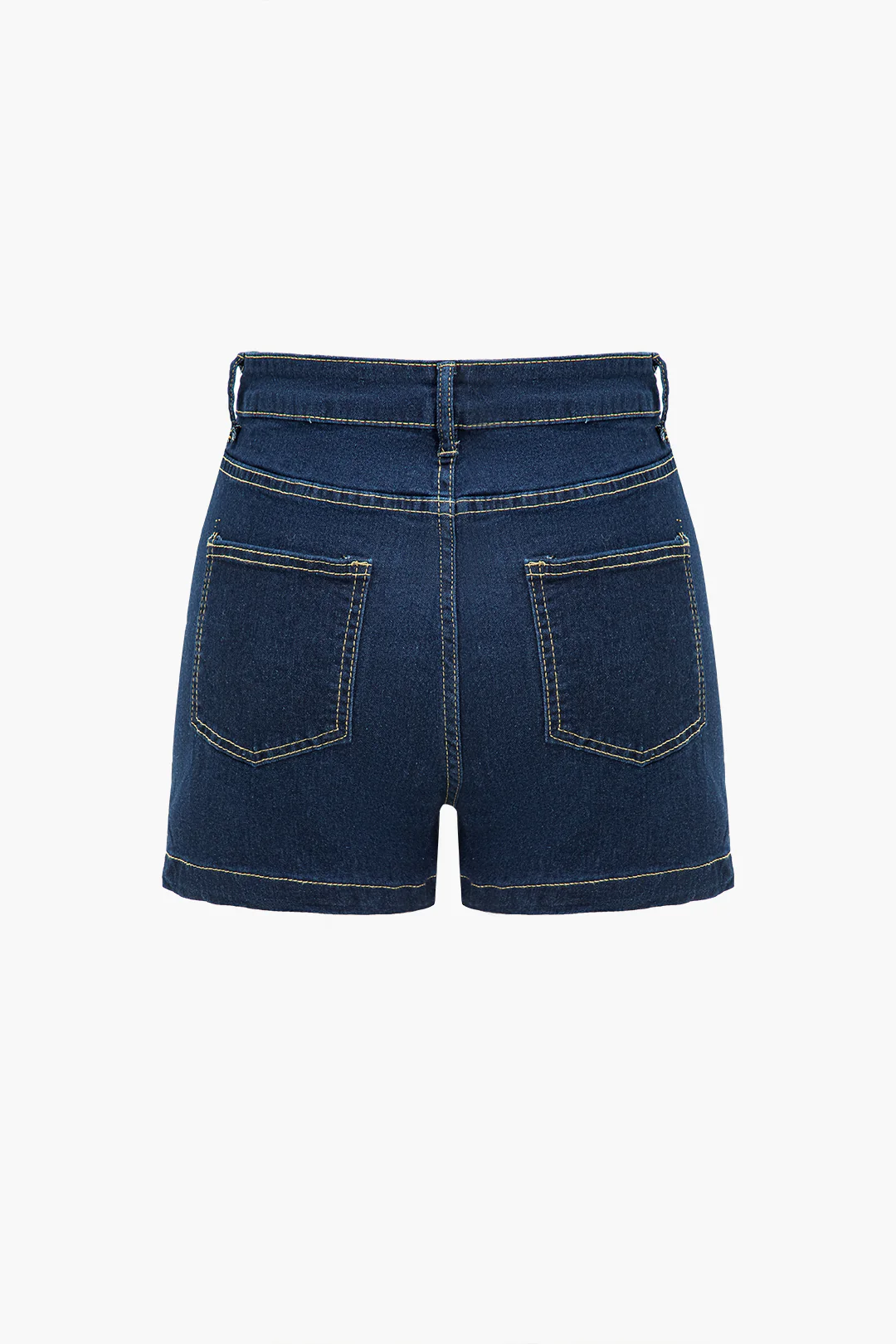 Denim Toggle Button Cropped Jacket and High-Waist Shorts Set