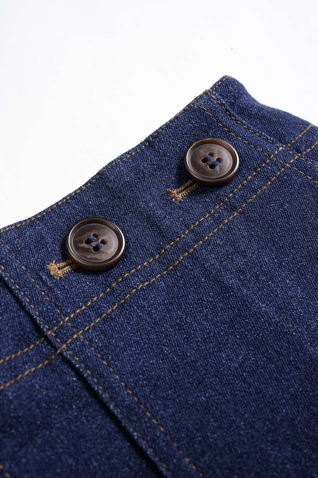Denim Button High Waist Pocket Shorts