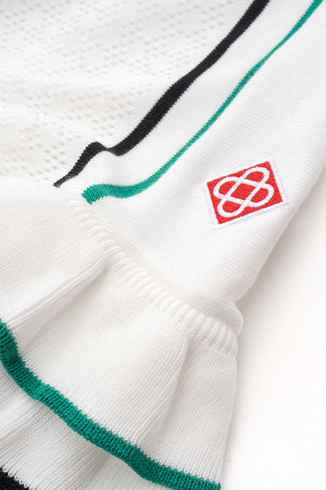 Plus Size Knitted Contrasting Ruffled Hem Button Short-Sleeve Dress