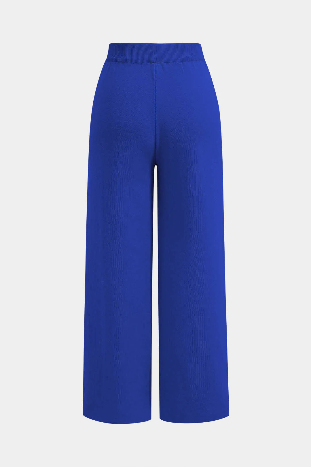 Button-Design Knit Cardigan and Wide-Leg Pants Set