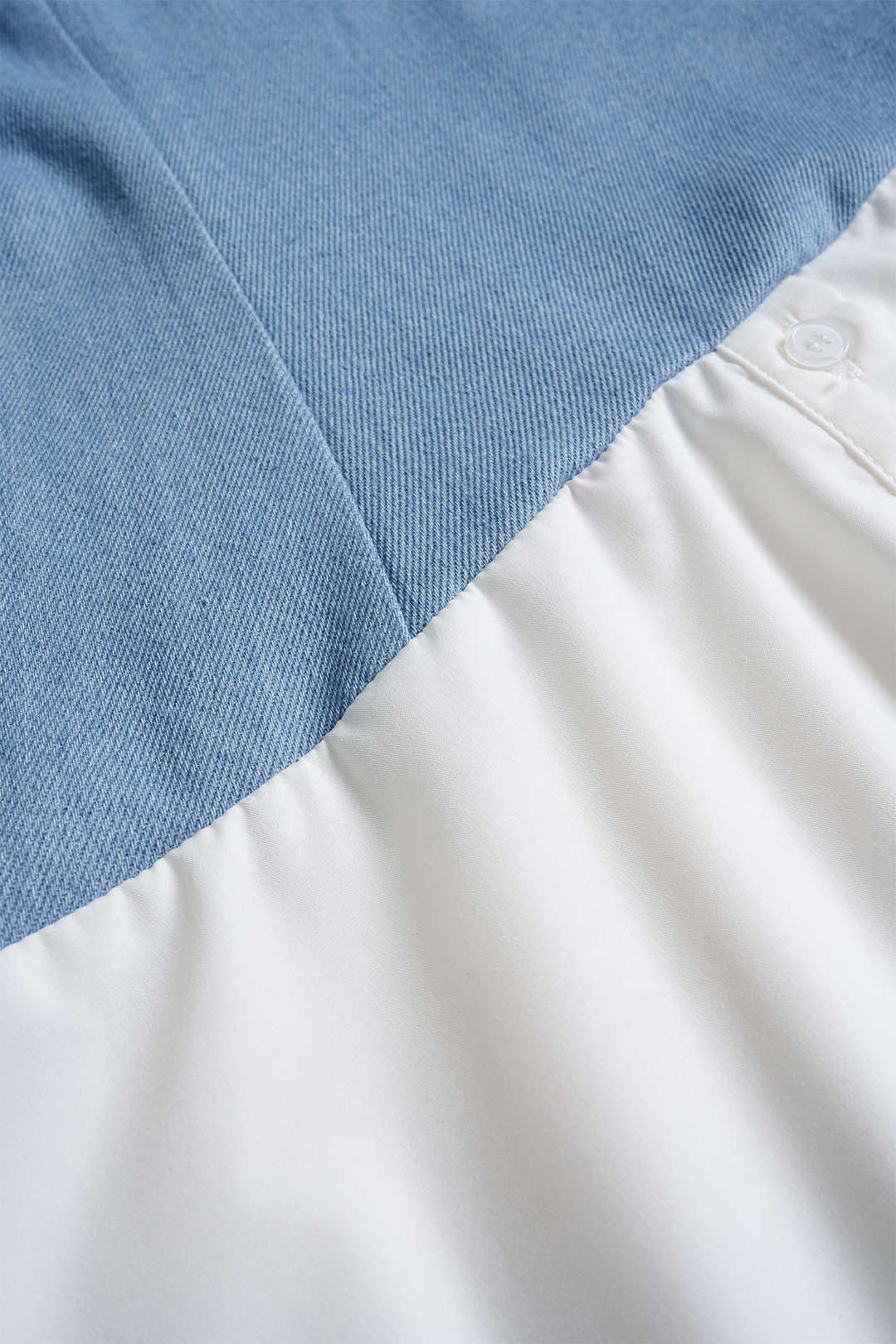 Asymmetrical Washed Patchwork Denim Sleeveless Midi Dress