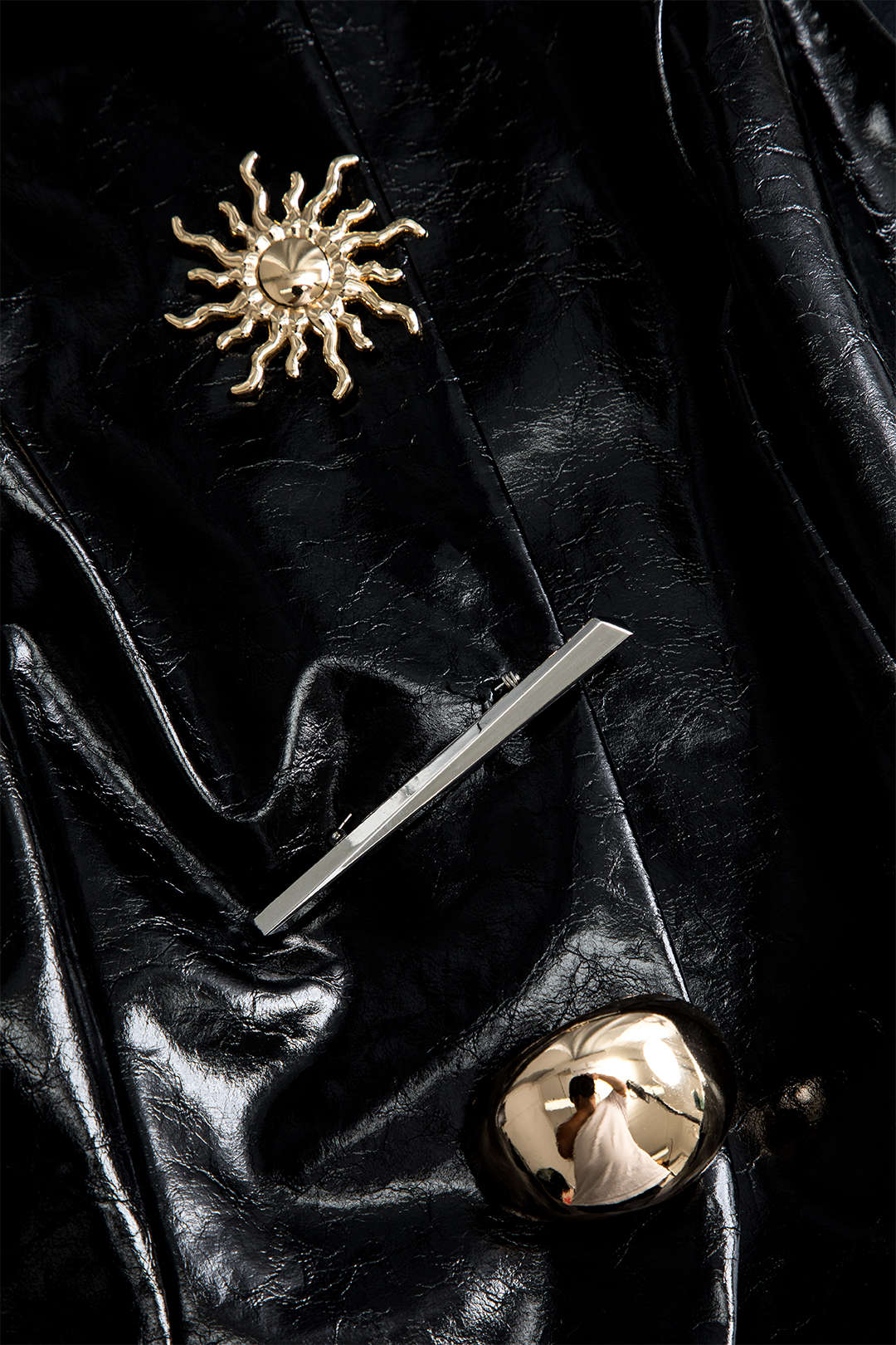 Solid Faux Leather Buttoned Vest