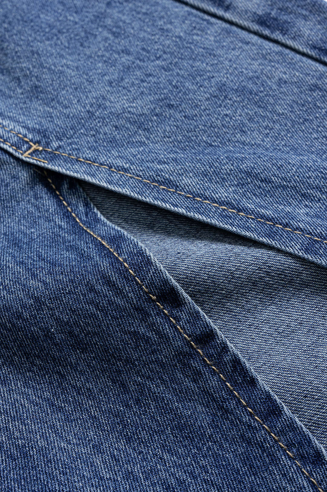 High Waist Asymmetrical Denim Skirt