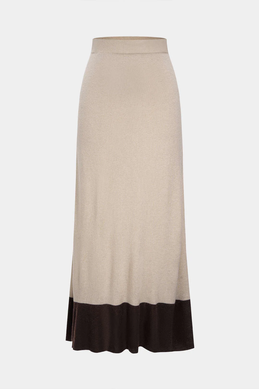 Knit Contrast Ruffled Skirt