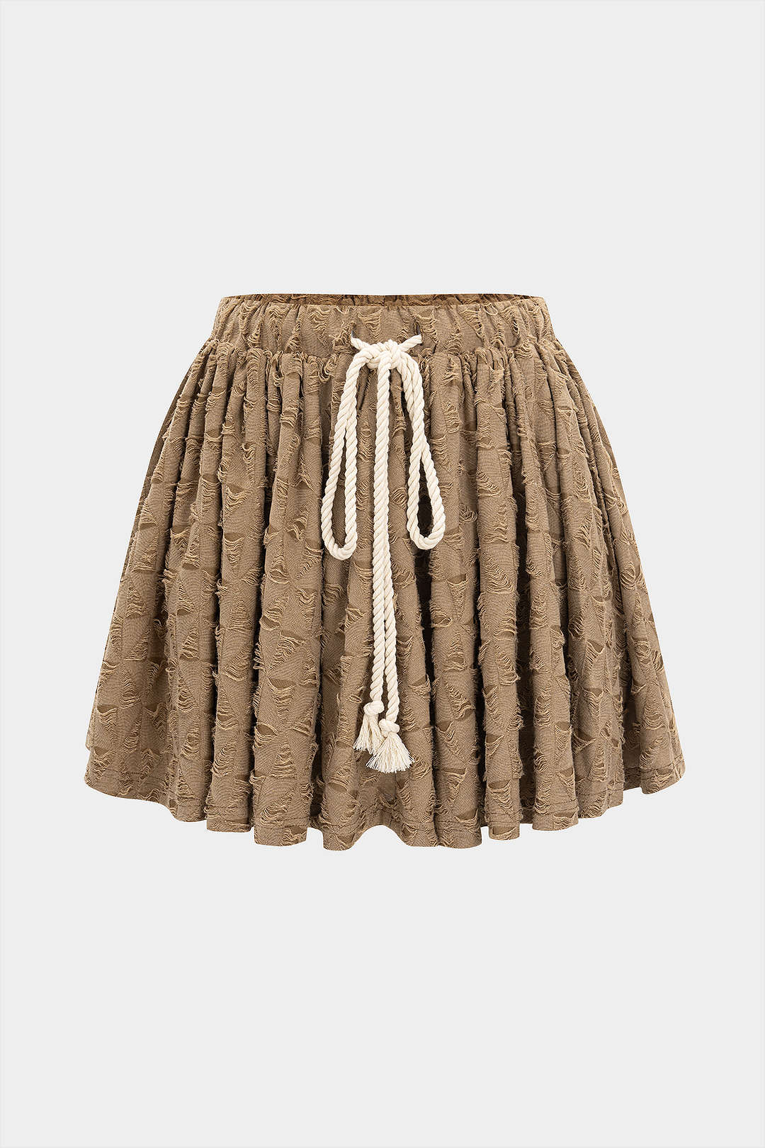 Ripped Drawstring Skirt
