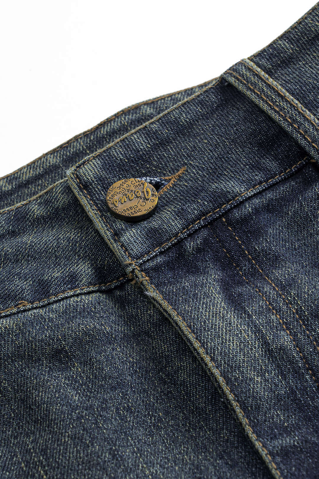 Denim Mesh Patchwork Button Pocket Skirt