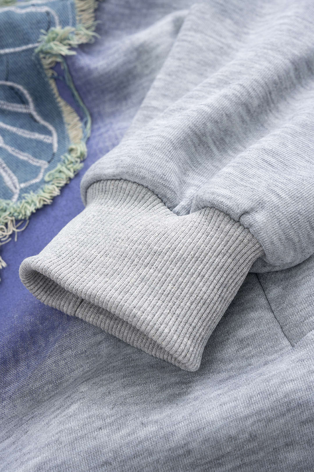 Airbrush Butterfly Pattern Denim Patchwork Zipper Hoodie