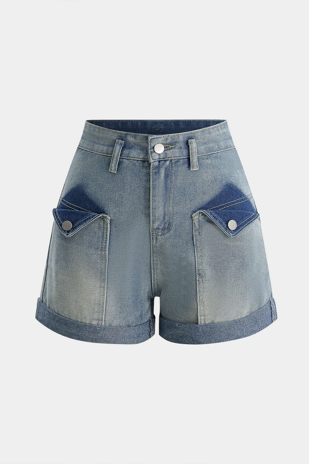 High Waist Pocket Denim Shorts