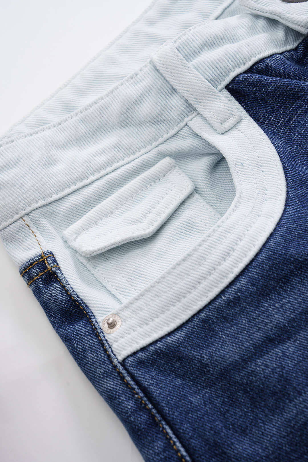 Contrast Patchwork Ripped Denim Jeans